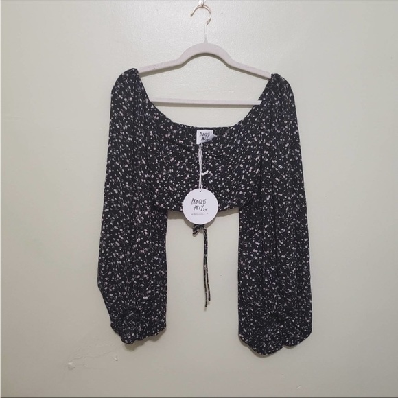 Princess Polly Maple Long Sleeve Top in Black NWT - Picture 4 of 9